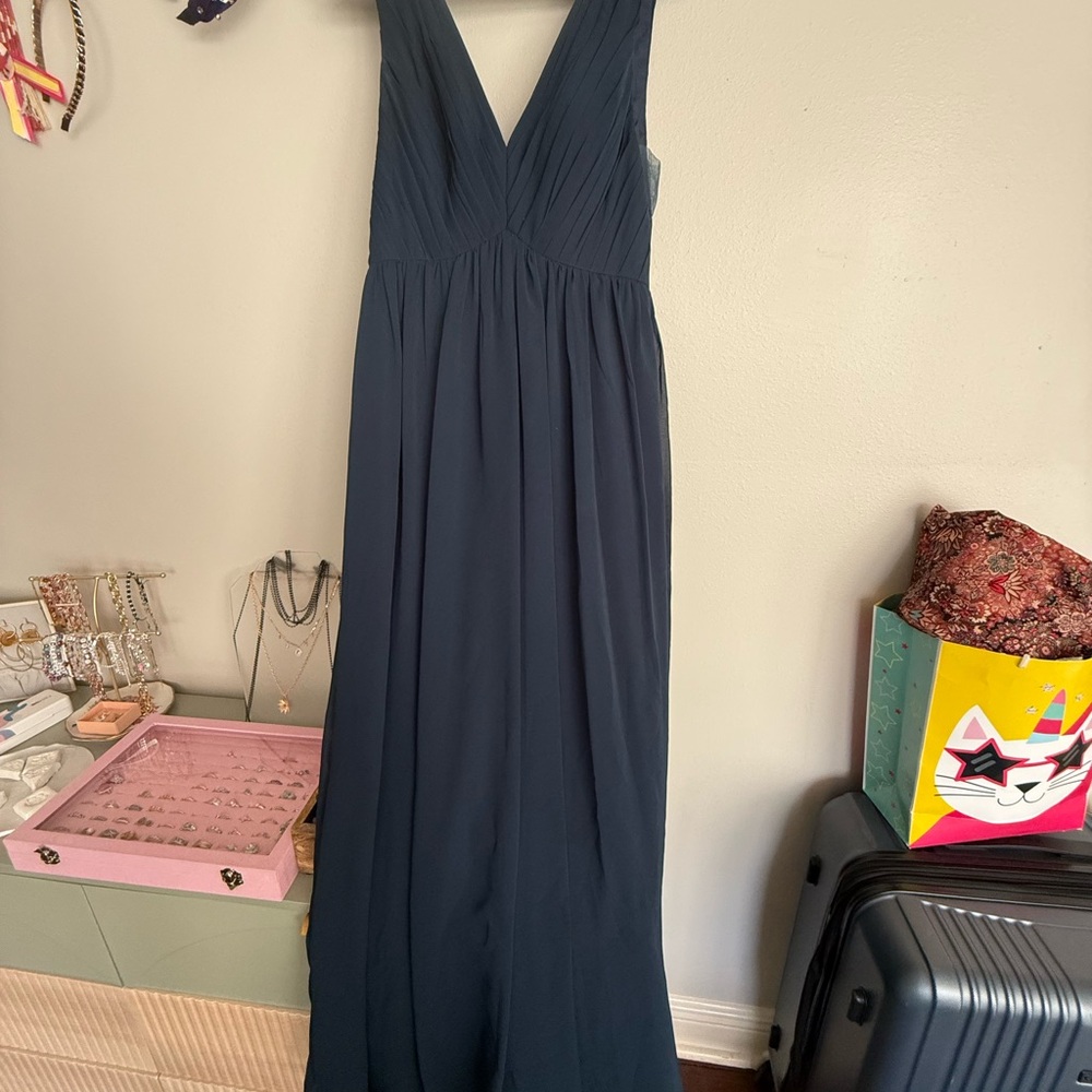 Azazie Deep Blue Maxi Dress